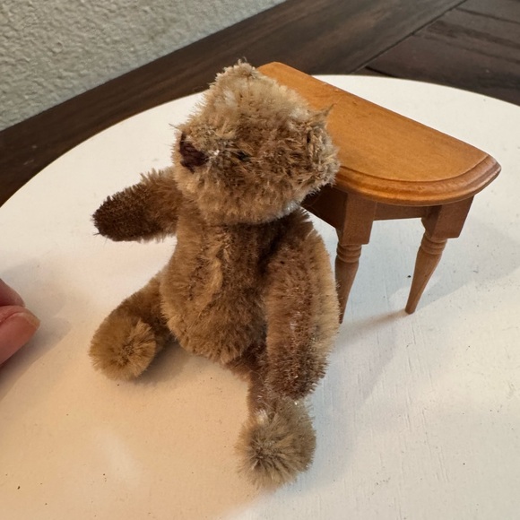 Antique Steiff Mohair Teddy Bear Mini 3" Tall Brown Fur *see Description* - Picture 4 of 9